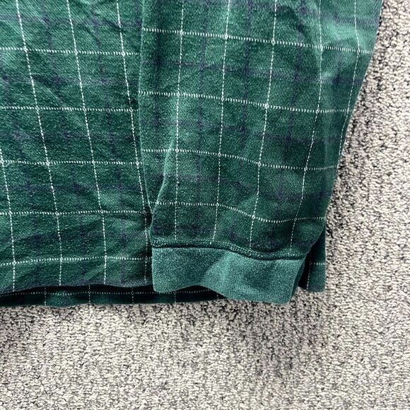 L.L. Bean Freeport Maine Waffle Shirt Mens Large Green Plaid Cotton Henley Neck - Picture 4 of 10